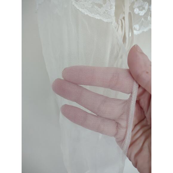 Victoria's Secret Open Lace Teddy Slip Size Small Romantic Mesh Bridal Sheer - Picture 2 of 5